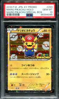 2016 POKEMON JAPANESE XY PROMO #294 FULL ART/MARIO PIKACHU PSA 10