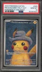 Pokemon Pikachu with Grey Felt Hat Van Gogh Full Art Promo SVP EN 085 PSA 10